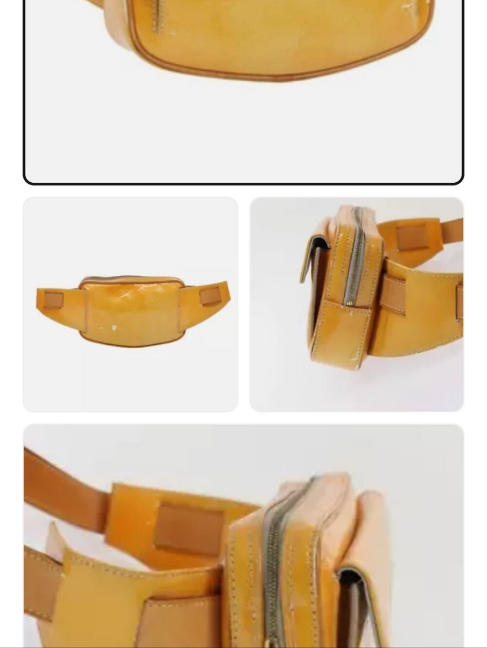 Louis Vuitton Vernis Vintage Mustard Yellow With LeatherWaist Bag, Authentic LV.